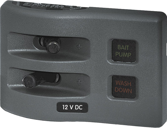 Blue Sea Weather Deck Panel 12v DC Fuse Panel - Gray.