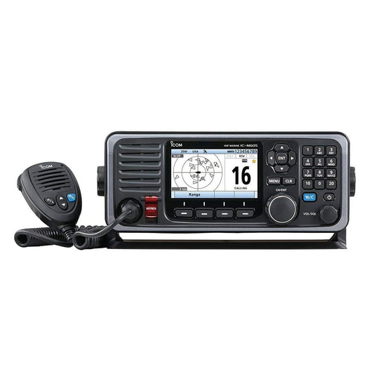 Icom M605 VHF Fixed Mount with Color Display and Rear Mic Connector.
