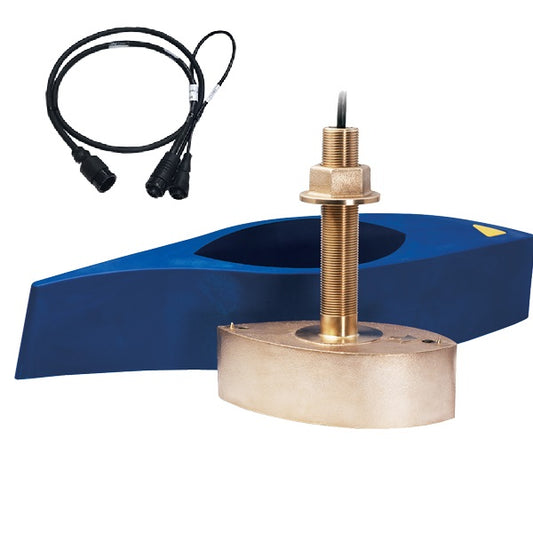 Airmar B275C-LHW Wide Beam CHIRP Bronze Thru-Hull Transducer with Navico Dual Y-Cable.