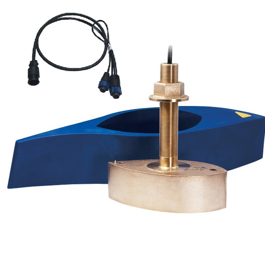 Airmar B275C-LHW Wide Beam CHIRP Bronze Thru-Hull Transducer with Navico Dual Y-Cable.