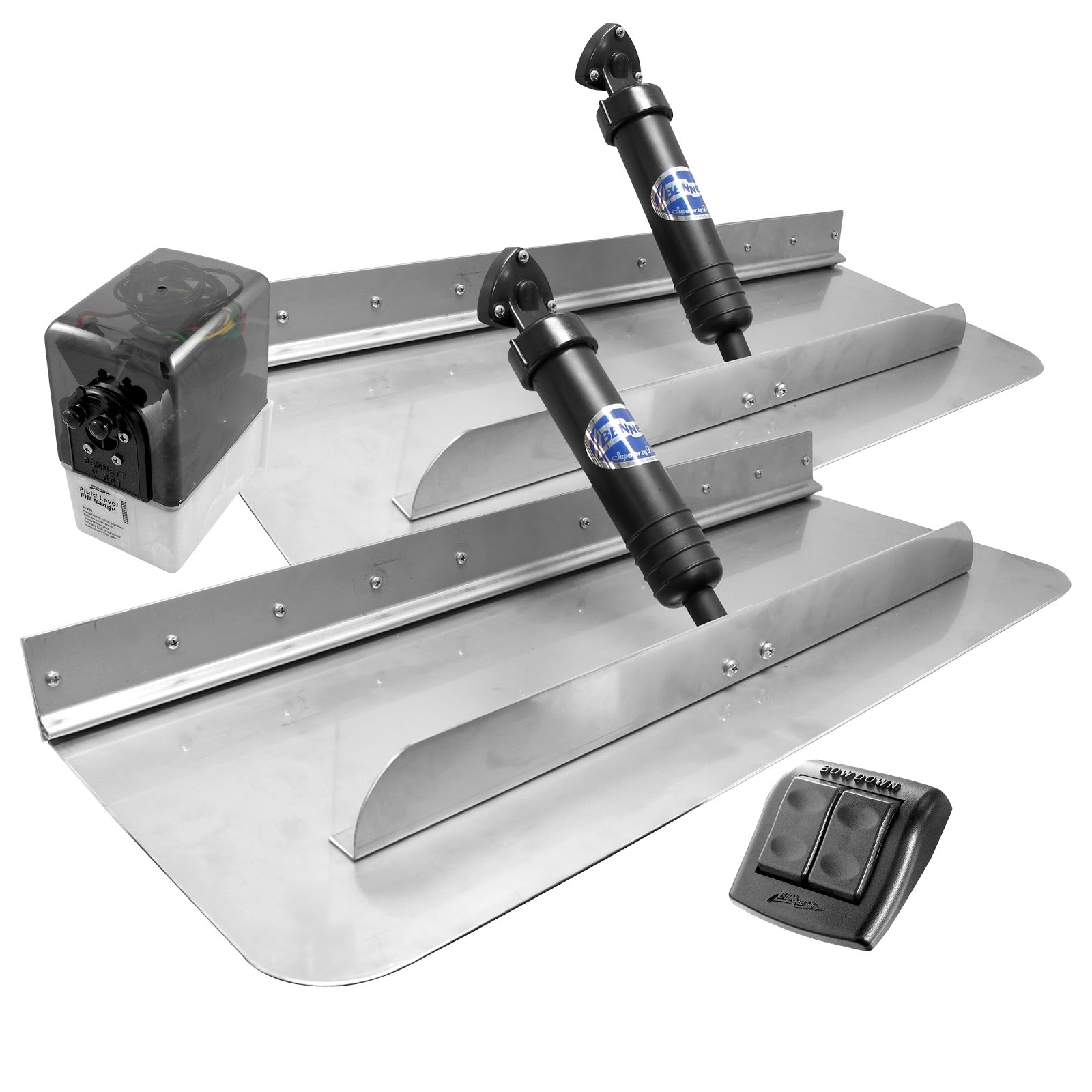 Bennett Classic Hydraulic Trim Tab Systems with Euro Waterproof Rocker Switch.