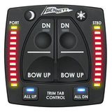 Bennett Integrated Helm Controls With Indicator Lights For Trim Tabs.