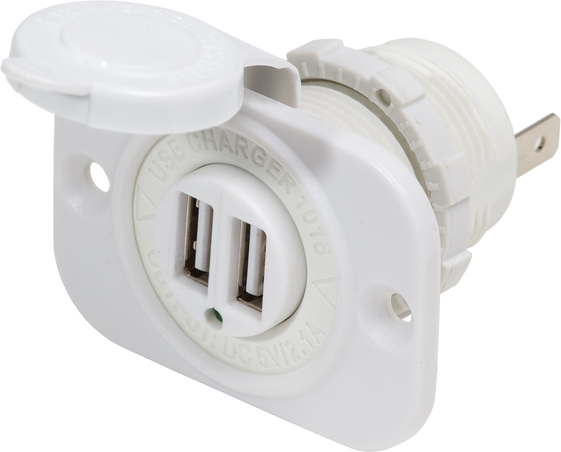 Blue Sea Dual USB 2.1A Charger Port 12/24vDC Socket Mount.
