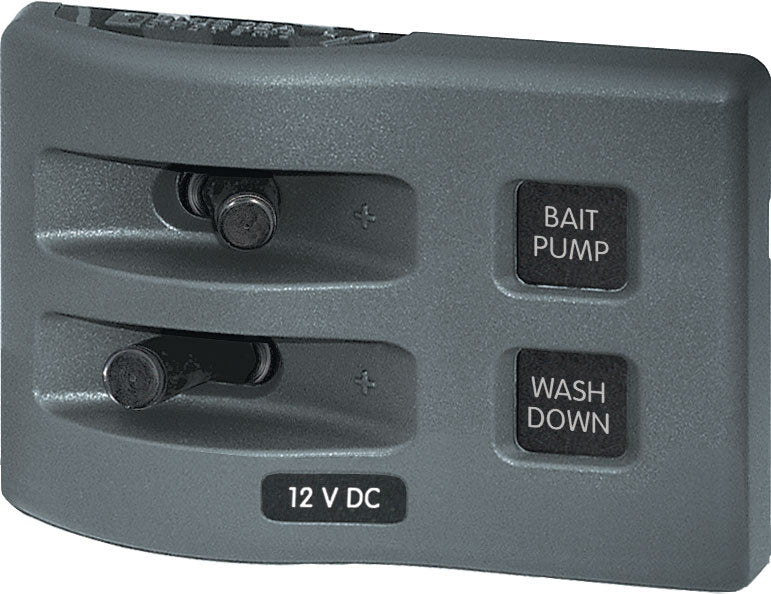 Blue Sea Weather Deck Panel 12v DC  Switch Panel- Gray.