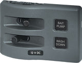 Blue Sea Weather Deck Panel 12v DC  Switch Panel- Gray.