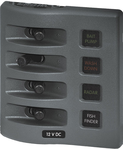 Blue Sea Weather Deck Panel 12v DC Fuse Panel - Gray.