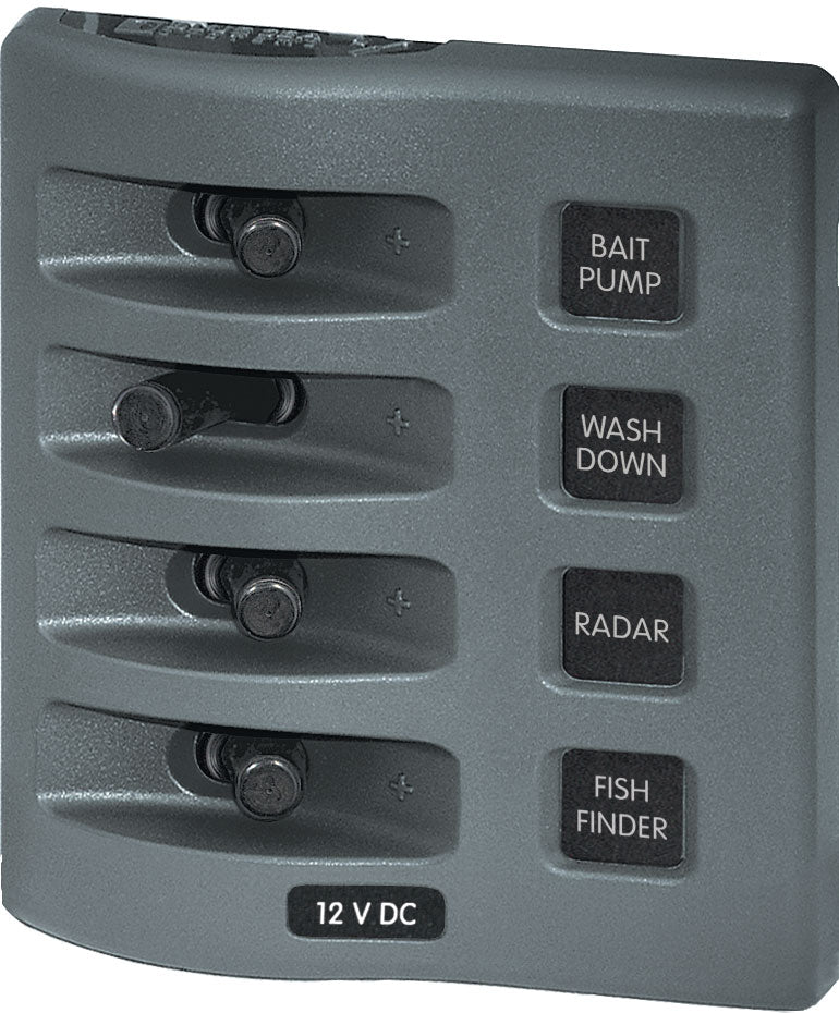 Blue Sea Weather Deck Panel 12v DC  Switch Panel- Gray.