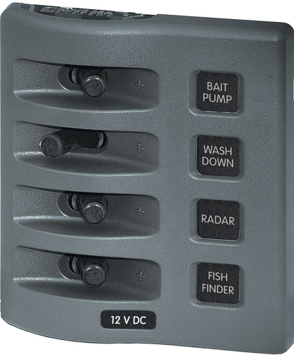 Blue Sea Weather Deck Panel 12v DC  Switch Panel- Gray.