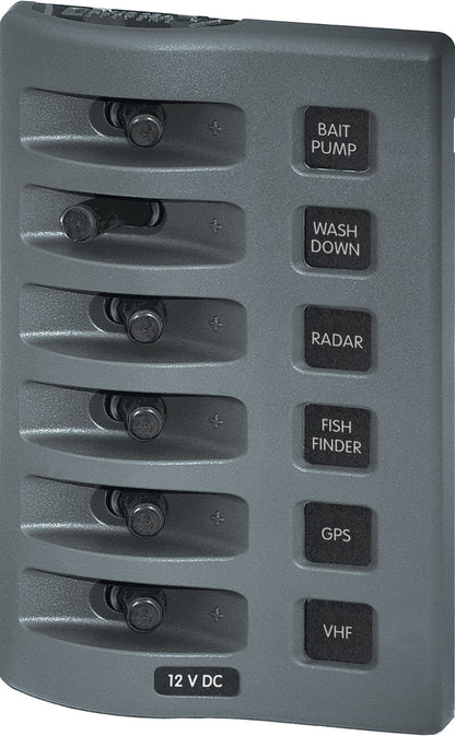 Blue Sea Weather Deck Panel 12v DC  Switch Panel- Gray.