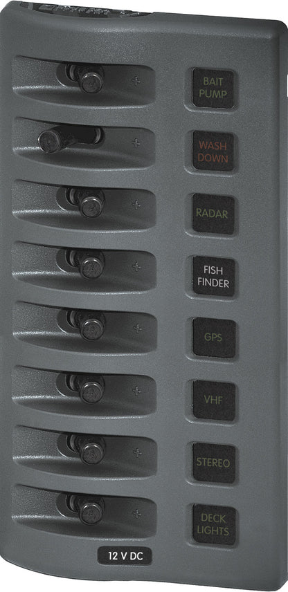 Blue Sea Weather Deck Panel 12v DC Fuse Panel - Gray.