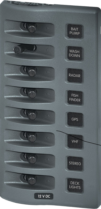 Blue Sea Weather Deck Panel 12v DC  Switch Panel- Gray.