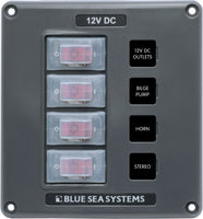 Blue Sea Water-Resistant 12V Circuit Breaker Switch Panels - Gray.