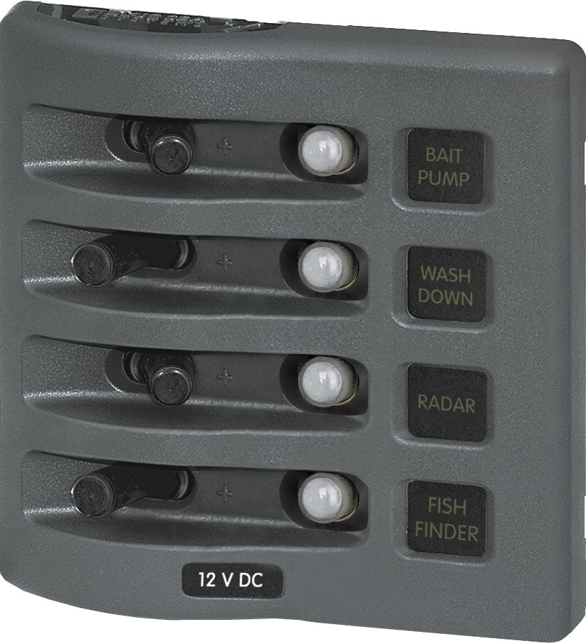Blue Sea Weather Deck 12v DC Waterproof Circuit Breaker Panels - Gray.