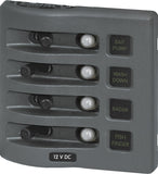Blue Sea Weather Deck 12v DC Waterproof Circuit Breaker Panels - Gray.