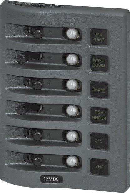 Blue Sea Weather Deck 12v DC Waterproof Circuit Breaker Panels - Gray.