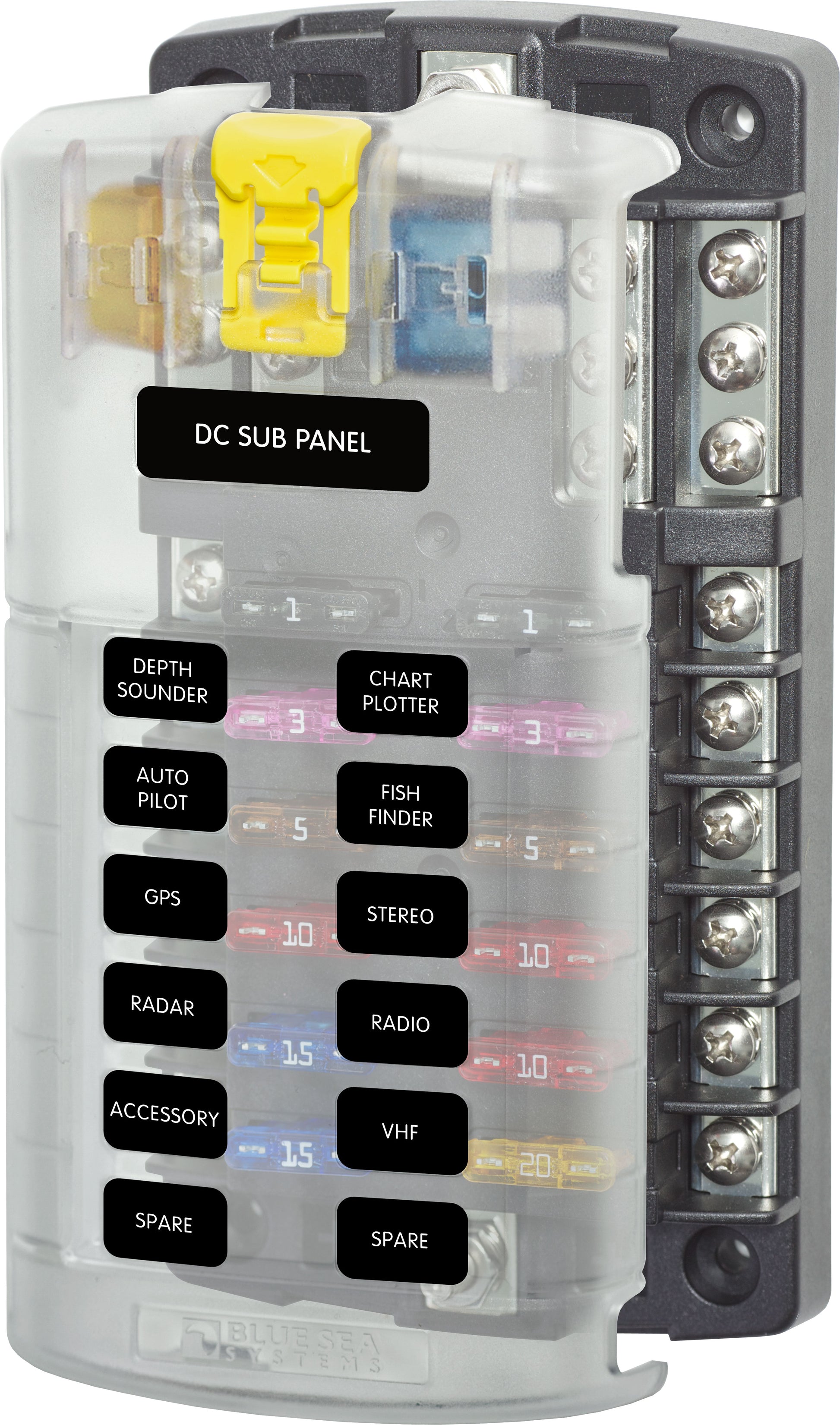 Blue Sea Fuse Block ST ATO/ATC Negative Bus and Cover.