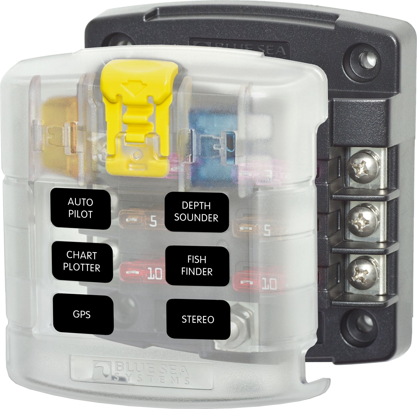 Blue Sea Gang Fuse Block ST Blade  ATO/ATC With Cover.