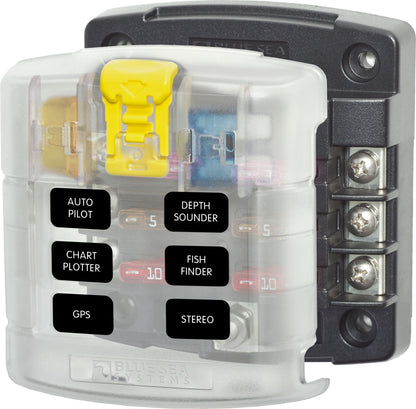 Blue Sea Gang Fuse Block ST Blade  ATO/ATC With Cover.