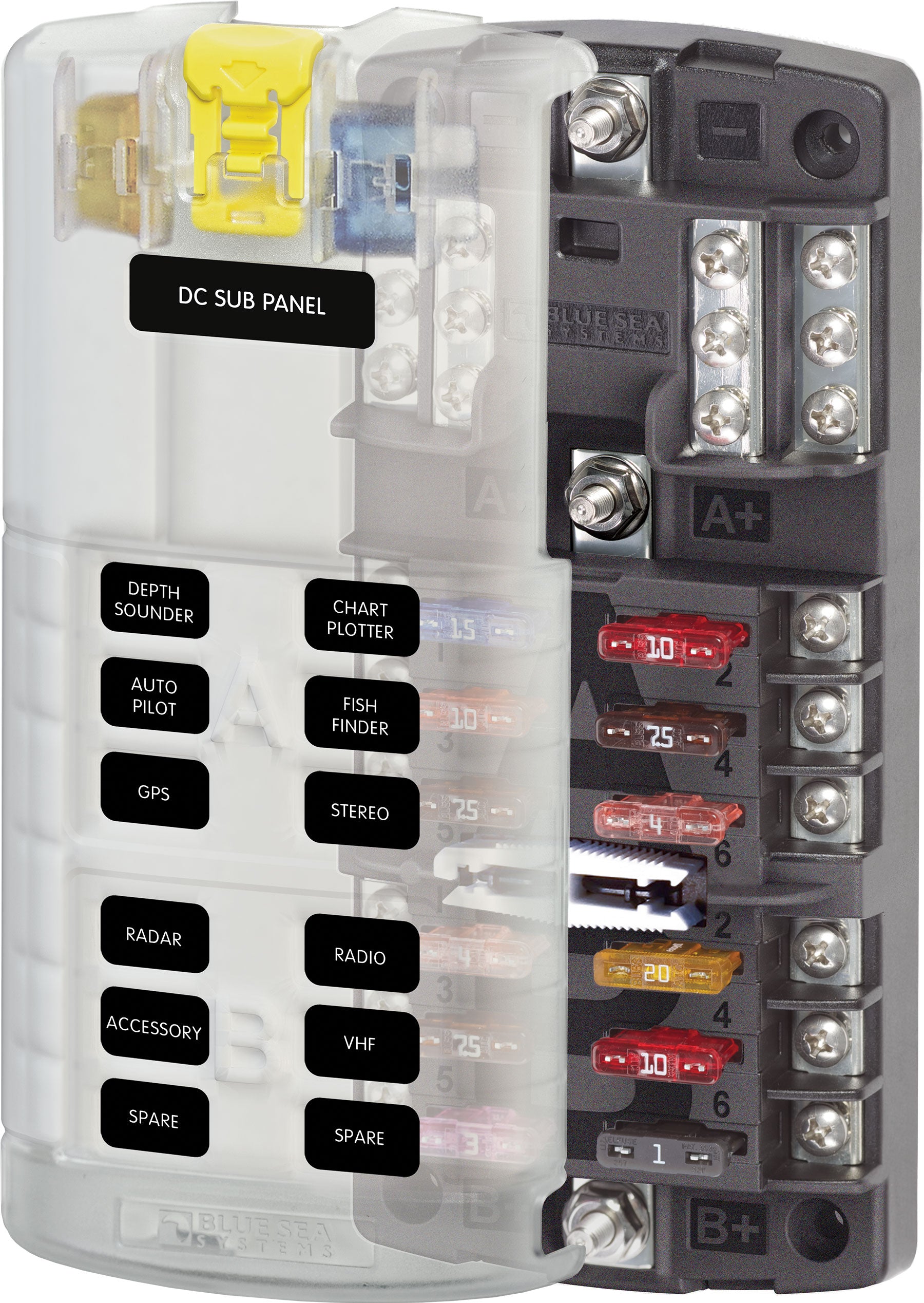 Blue Sea Fuse Block ST ATO/ATC Negative Bus and Cover.