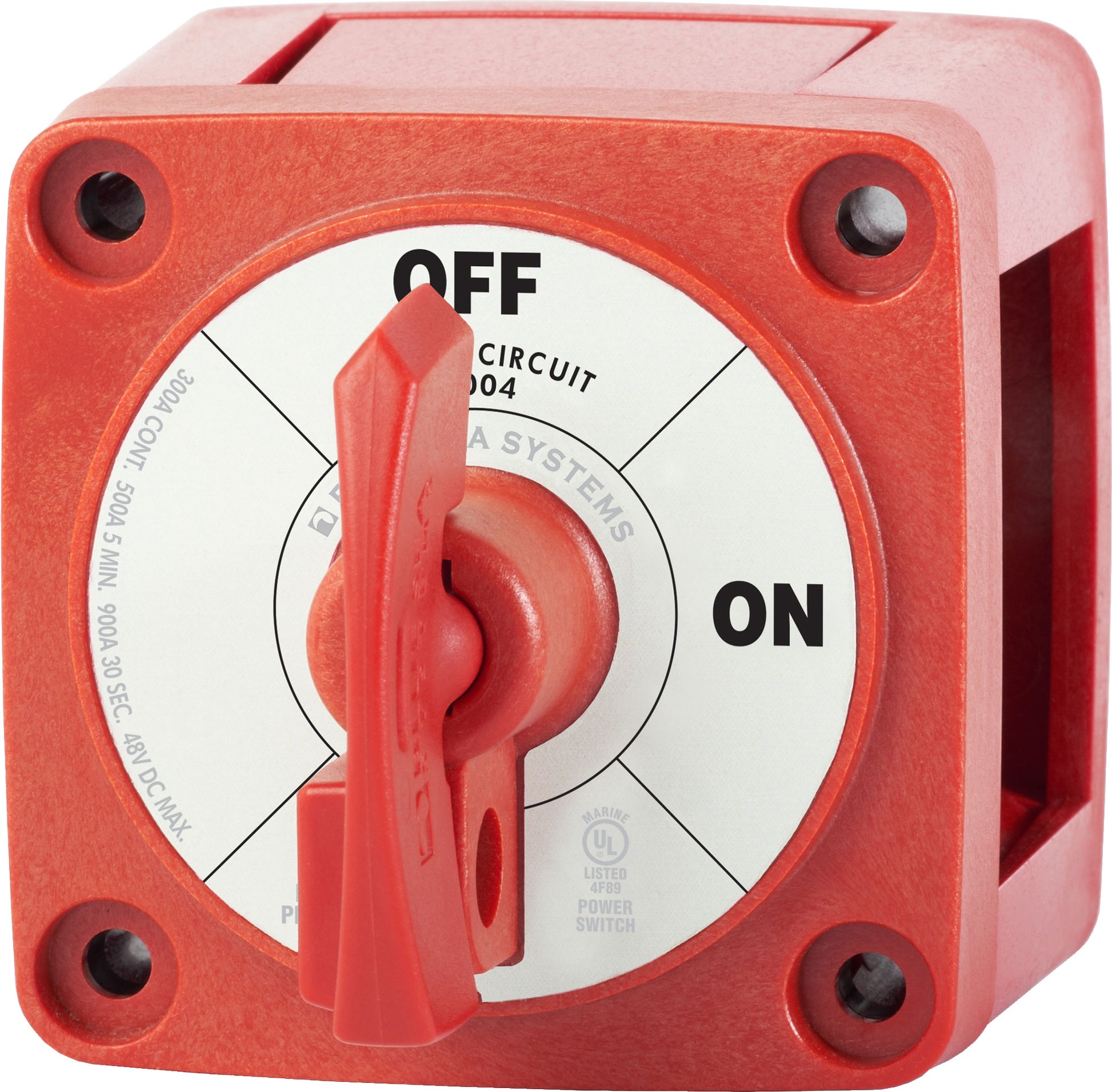 Blue Sea M-Series Battery Switches On/Off with Key - RED.