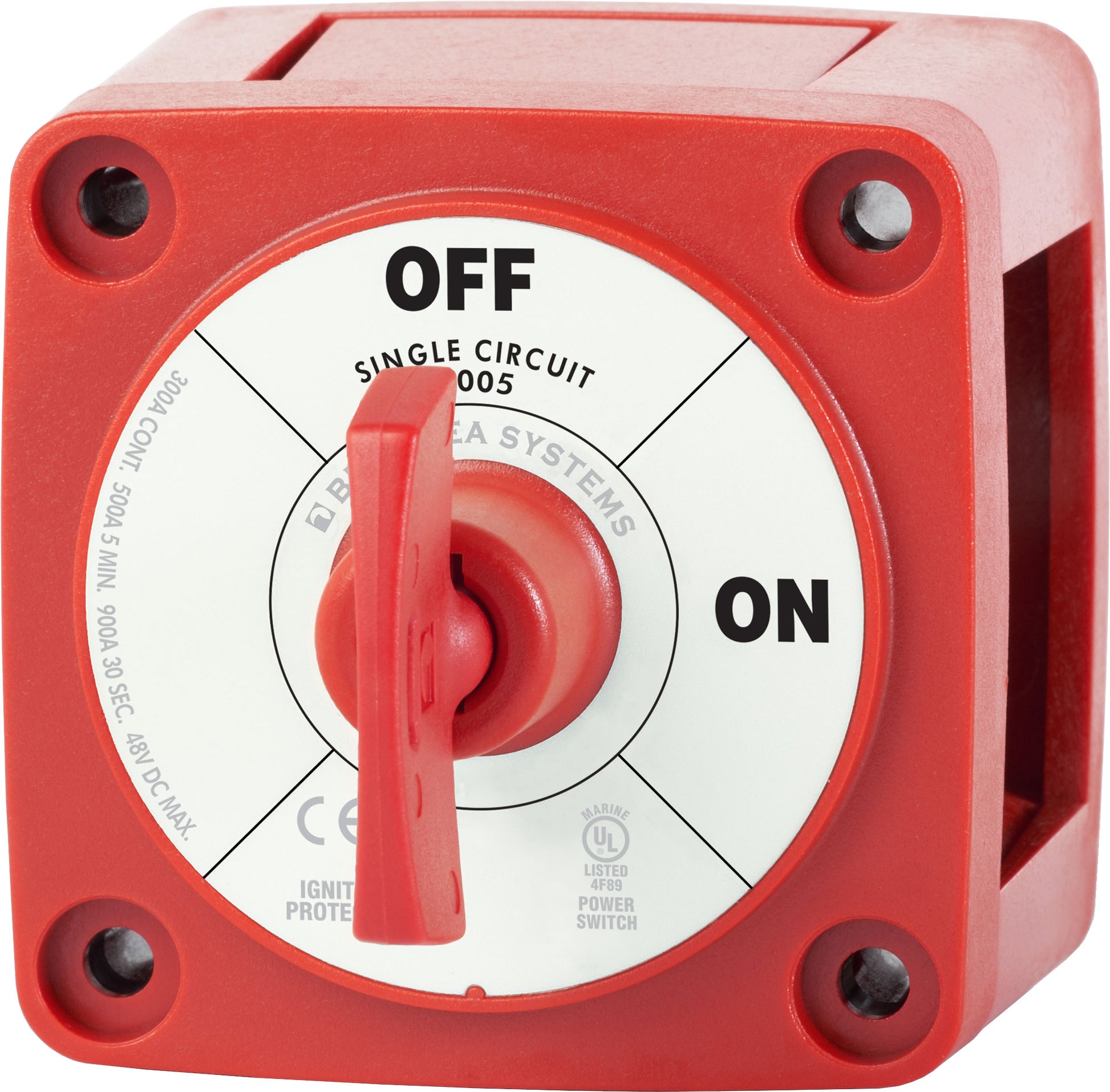 Blue Sea M-Series Battery Switches On/Off with Key - RED.