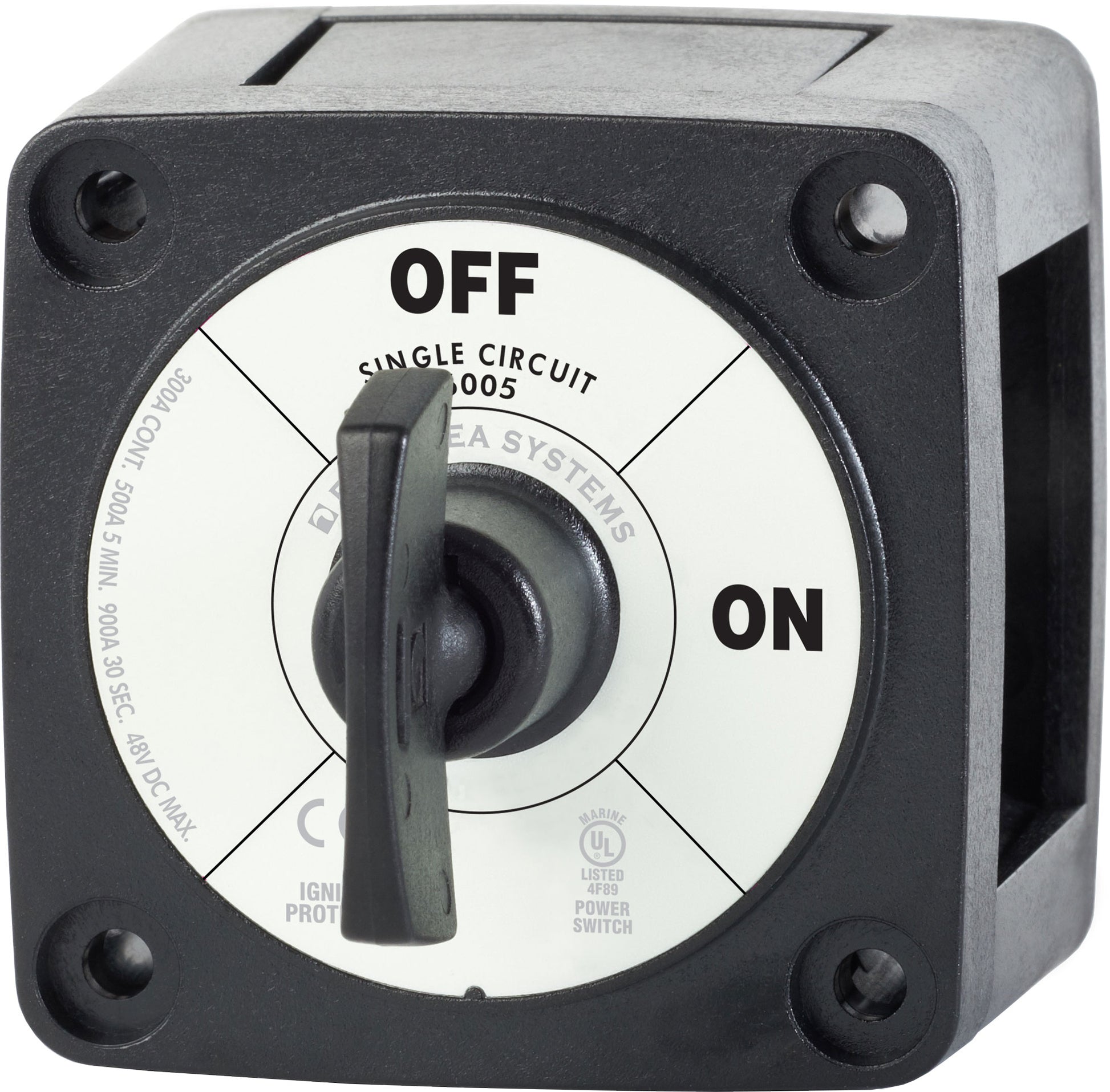 Blue Sea M-Series Single Circuit On/Off Battery Switches -Black.