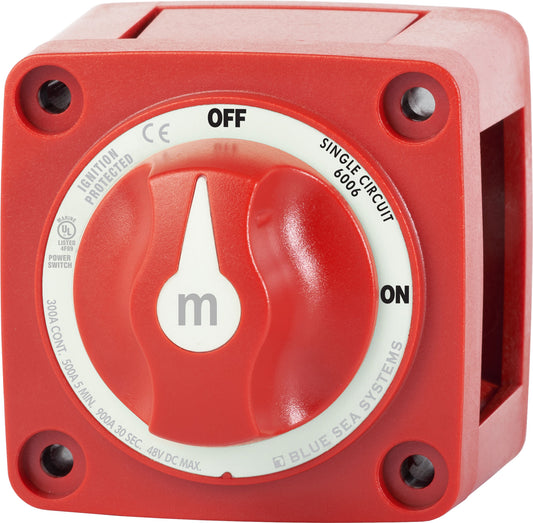 Blue Sea M-Series Battery Switches On/Off with Knob - RED.