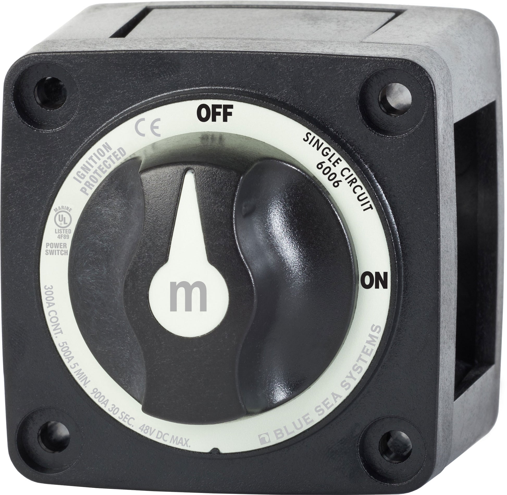 Blue Sea M-Series Single Circuit On/Off Battery Switches -Black.