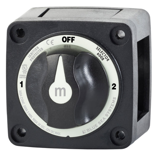 Blue Sea M-Series Selector Battery Switches On/Off with Knob Black.