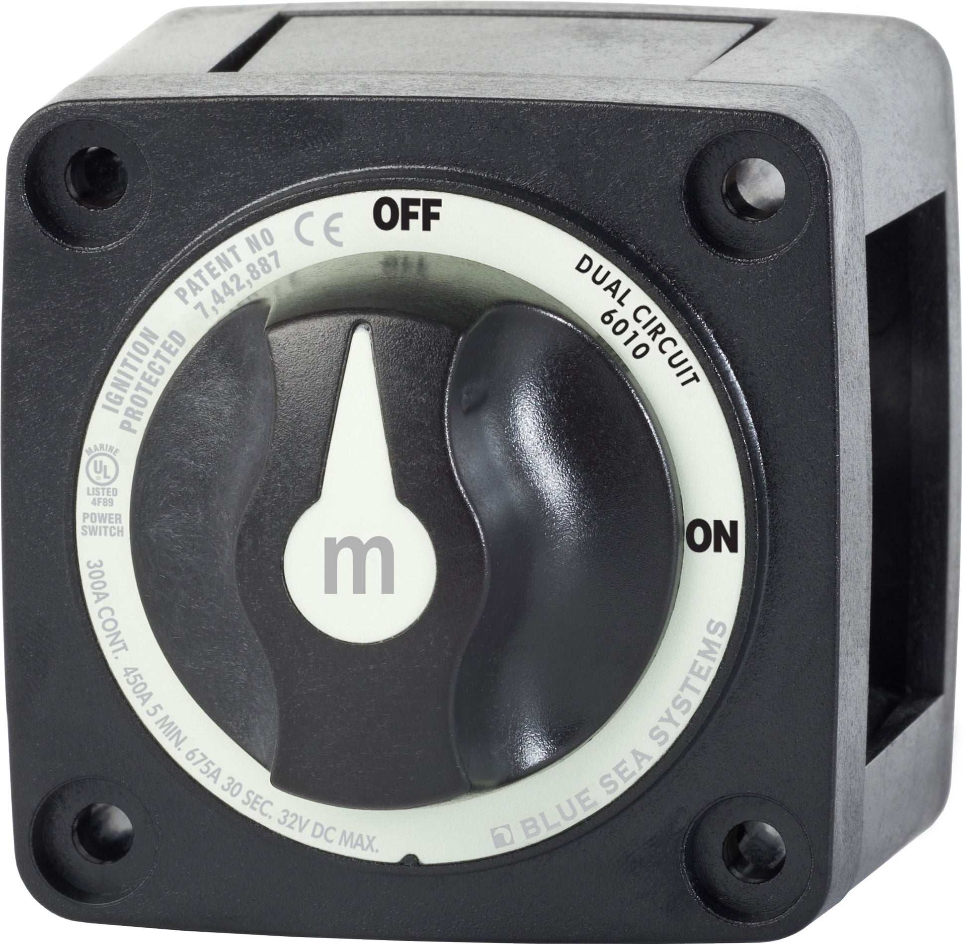 Blue Sea M-Series Battery Switch On/Off Dual Circuit- Black.