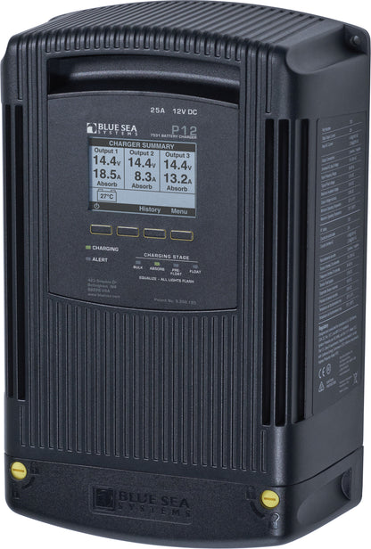 Blue Sea P12 Battery Charger 12v Output 120/230V Input 3 Bank.
