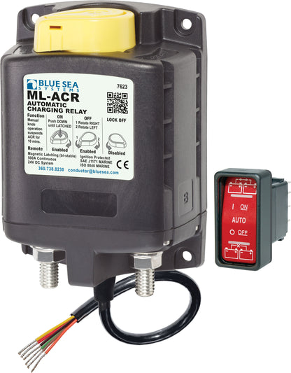 Blue Sea ML-ACR Automatic Charging Relay with Manual Control DC 500A.