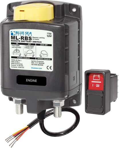 Blue Sea ML-RBS 500A Remote Battery Switch With Manual Control.
