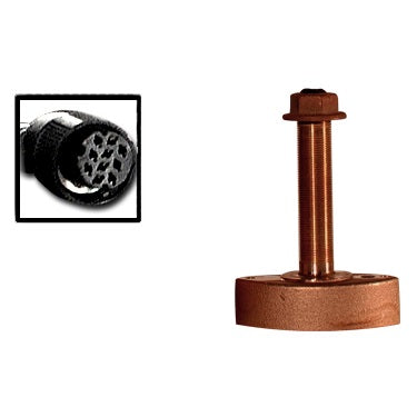 Furuno 525T-BSC Bronze Thru-Hull Depth/Temperature Transducers With Pin B45 Housing.