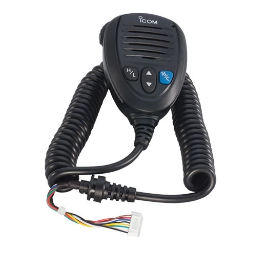 Icom HM205 Series Black Speaker Microphones for Marine VHF Radios.