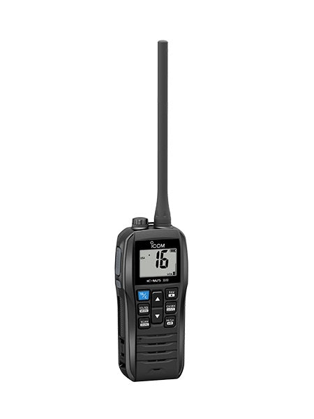 Icom M25 Floating Handheld VHF VHF Radio with USB-C Charging 5 Watts.