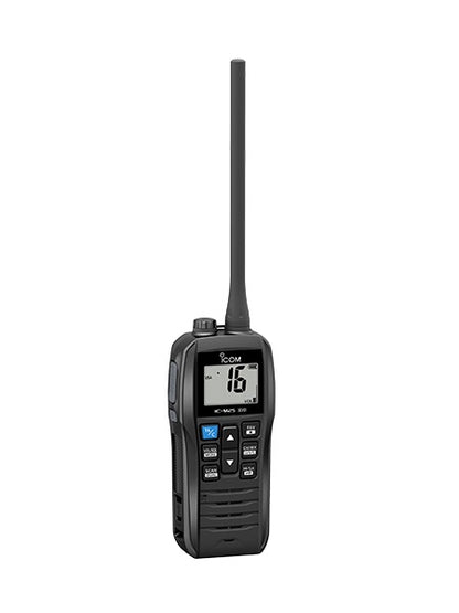 Icom M25 Floating Handheld VHF VHF Radio with USB-C Charging 5 Watts.