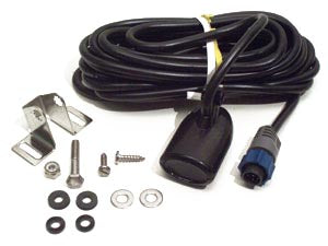 Lowrance HST- Transom-Mount Skimmer Transducers with Temperature Sensor and Blue Connector.