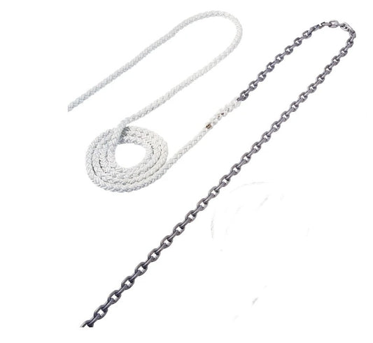Maxwell 15ft of 1/4in HT Chain Splice to 150ft of 1/2in Nylon Brait Line
