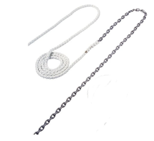 Maxwell 20ft of 5/16in HT Chain Splice to 200ft of 5/8in Nylon Brait Line