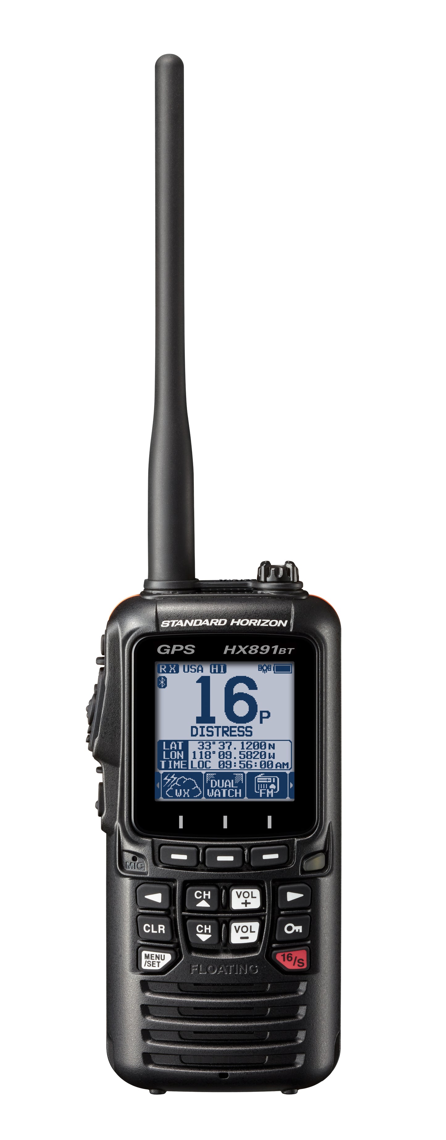 Standard Handheld VHF 6W Class H DSC GPS Bluetooth FM Receiver.