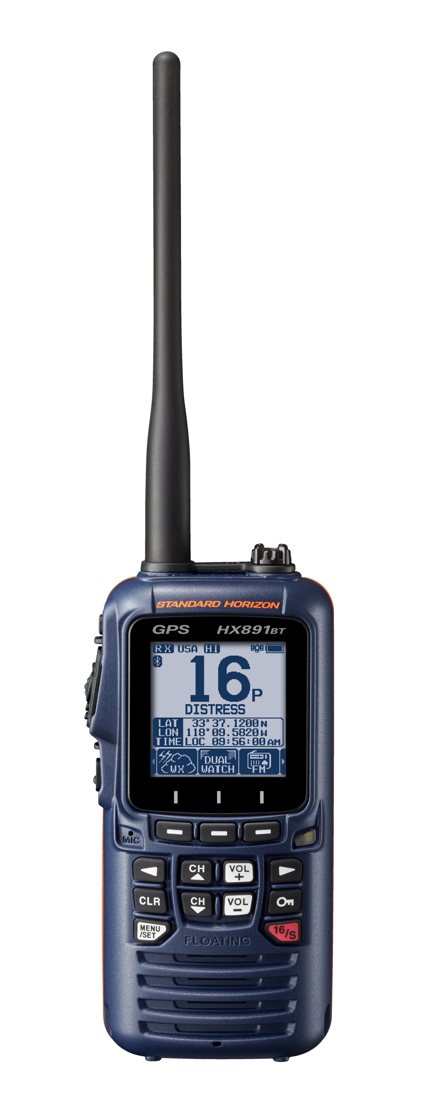 Standard Handheld VHF 6W Class H DSC GPS Bluetooth FM Receiver.